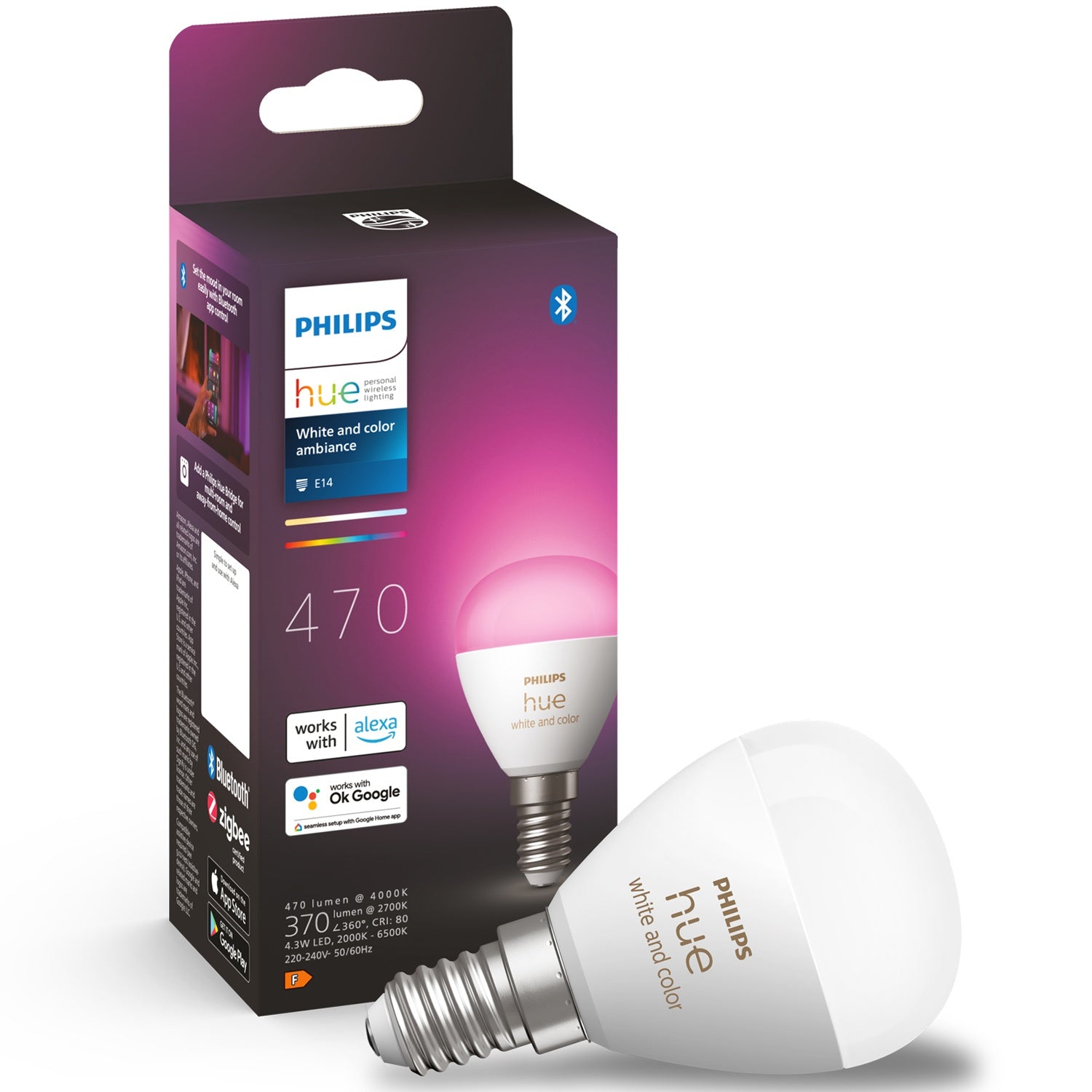Hue White Color Ambiance E14 Globe 1-pack
