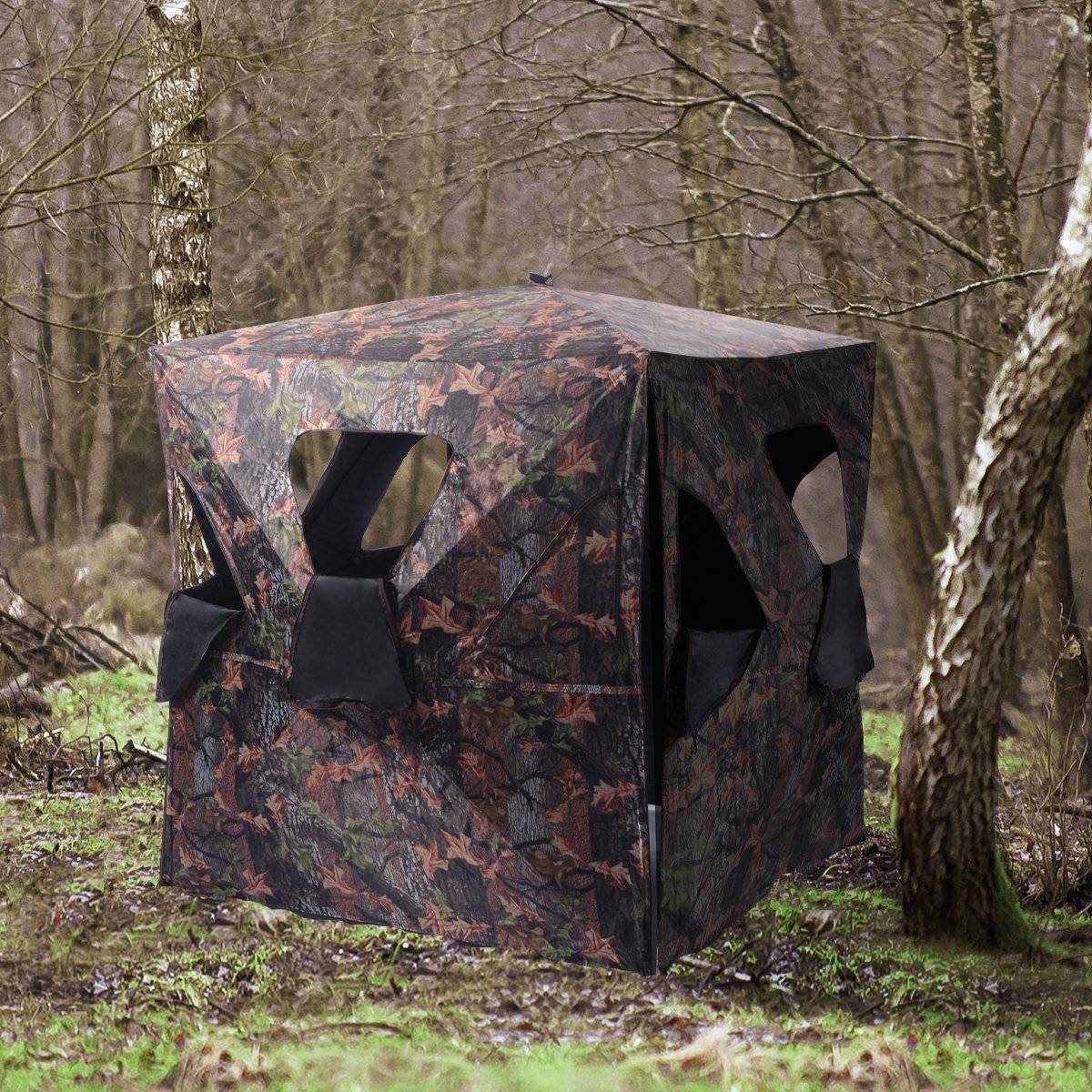 Hunting tent with 360° vision & carrying bag. Hunting shelter ground tent for 2 people