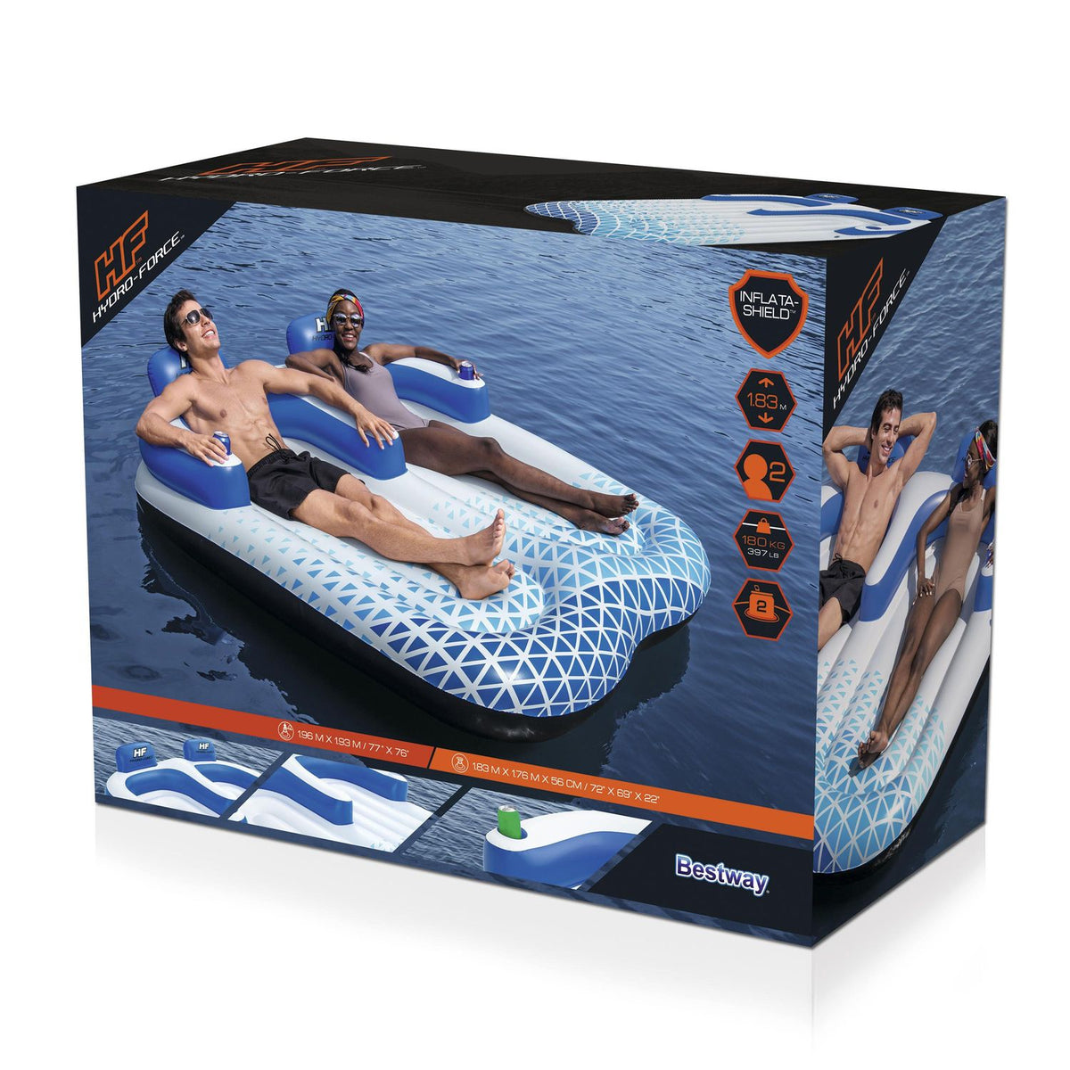 Hydro-Force Indigo Wave Double Lounge