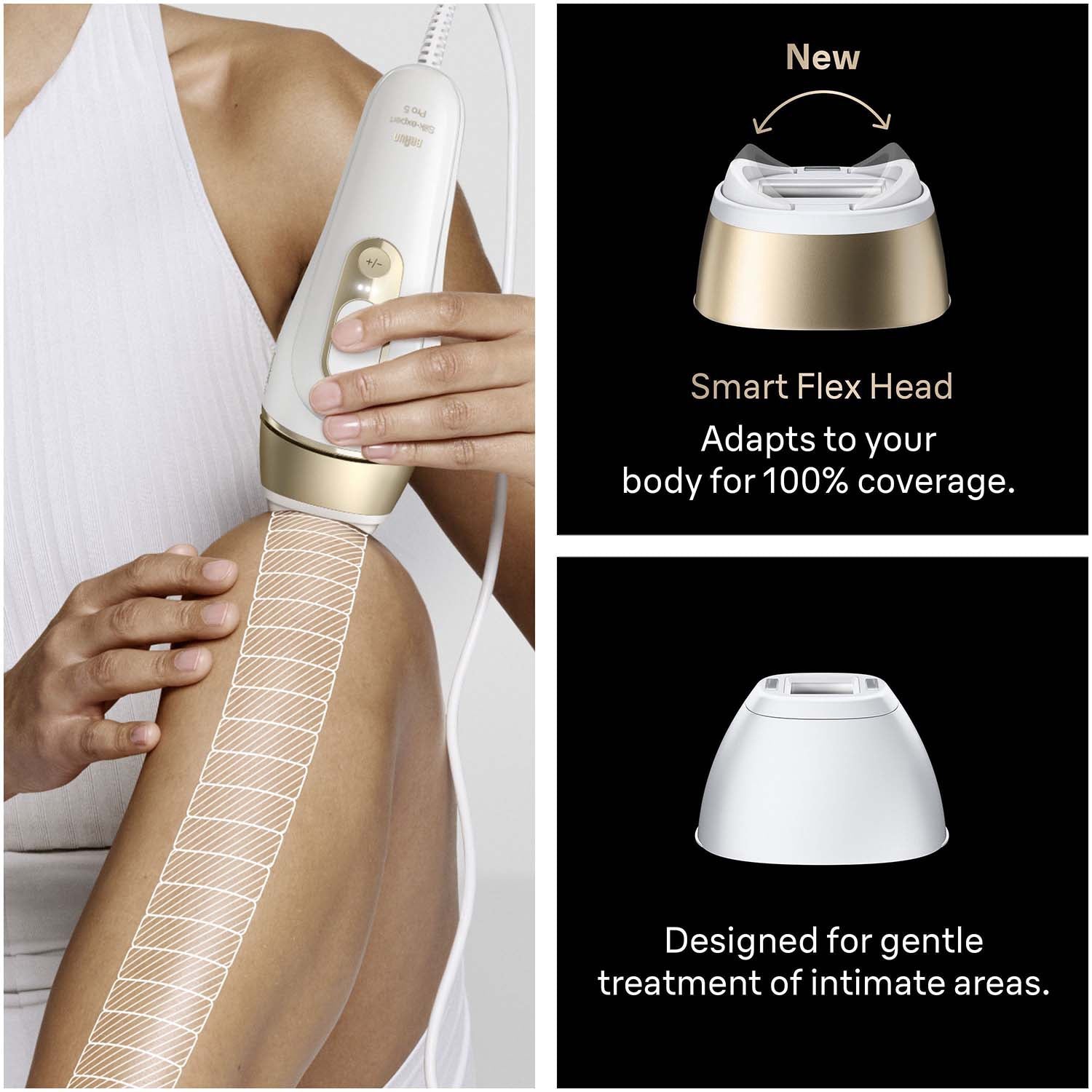 IPL Hair Removal Device, Home Use, 2 Heads, Long-Lasting Results