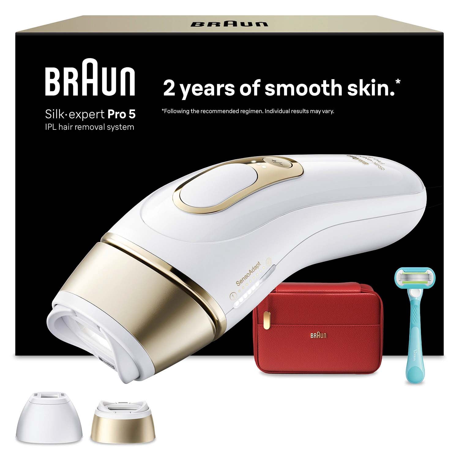 IPL Hair Removal Device, Home Use, 2 Heads, Long-Lasting Results