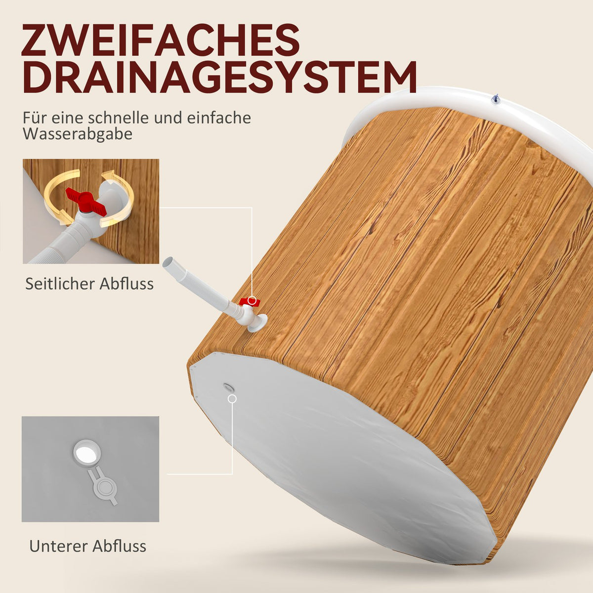 Ice Bath Ice Bathtub, 300 Liter Inflatable Ice Barrel with Cover, Carry Bag, Air Pump, for Athletes & Beginners Brown