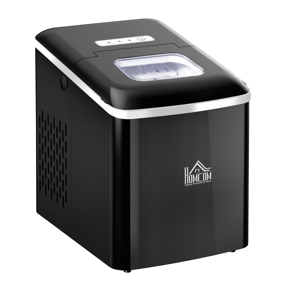 Ice Cube Machine 12Kg/24H, 2L, Led Display, Self-Cleaning, Black, 21.2X29.5X32.6Cm