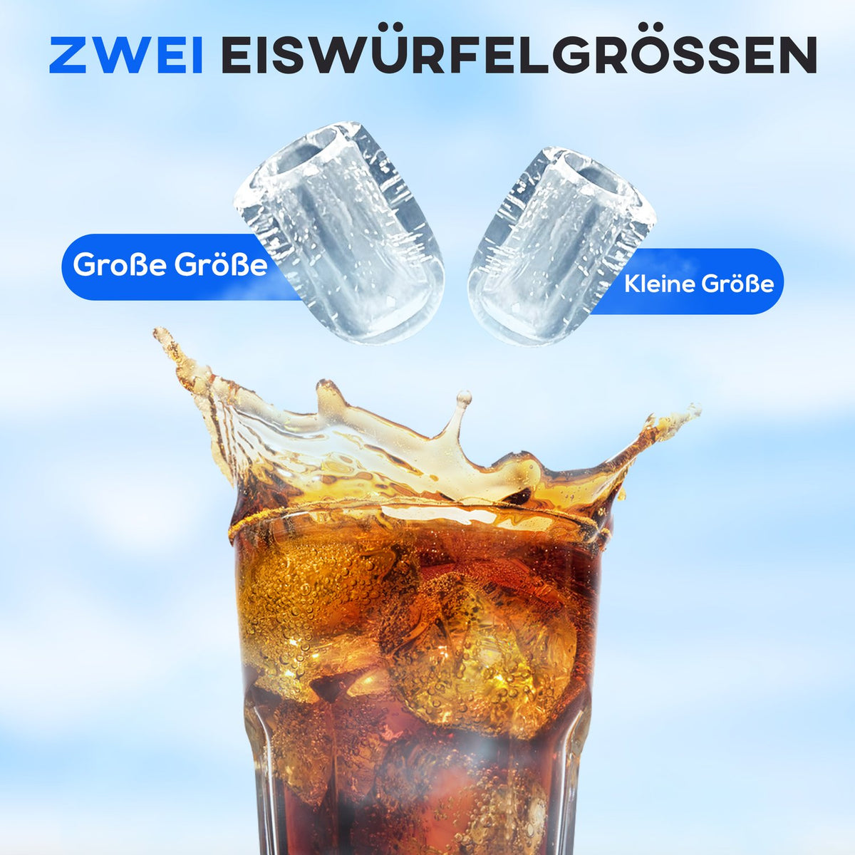 Ice Cube Machine 12Kg/24H, 2L, Led Display, Self-Cleaning, Black, 21.2X29.5X32.6Cm