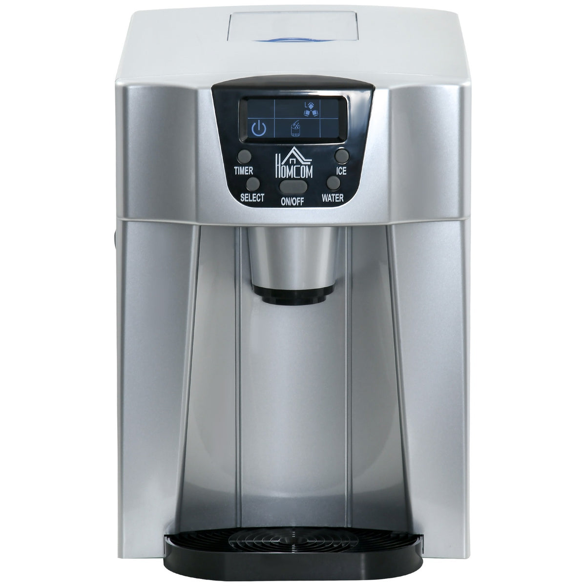 Ice Cube Machine Ice Cube Maker 9 Cubes Ready In 6-10 Minutes, 12 Kg/24 H, Water Station With 3L Water Tank For Kitchen, Silver
