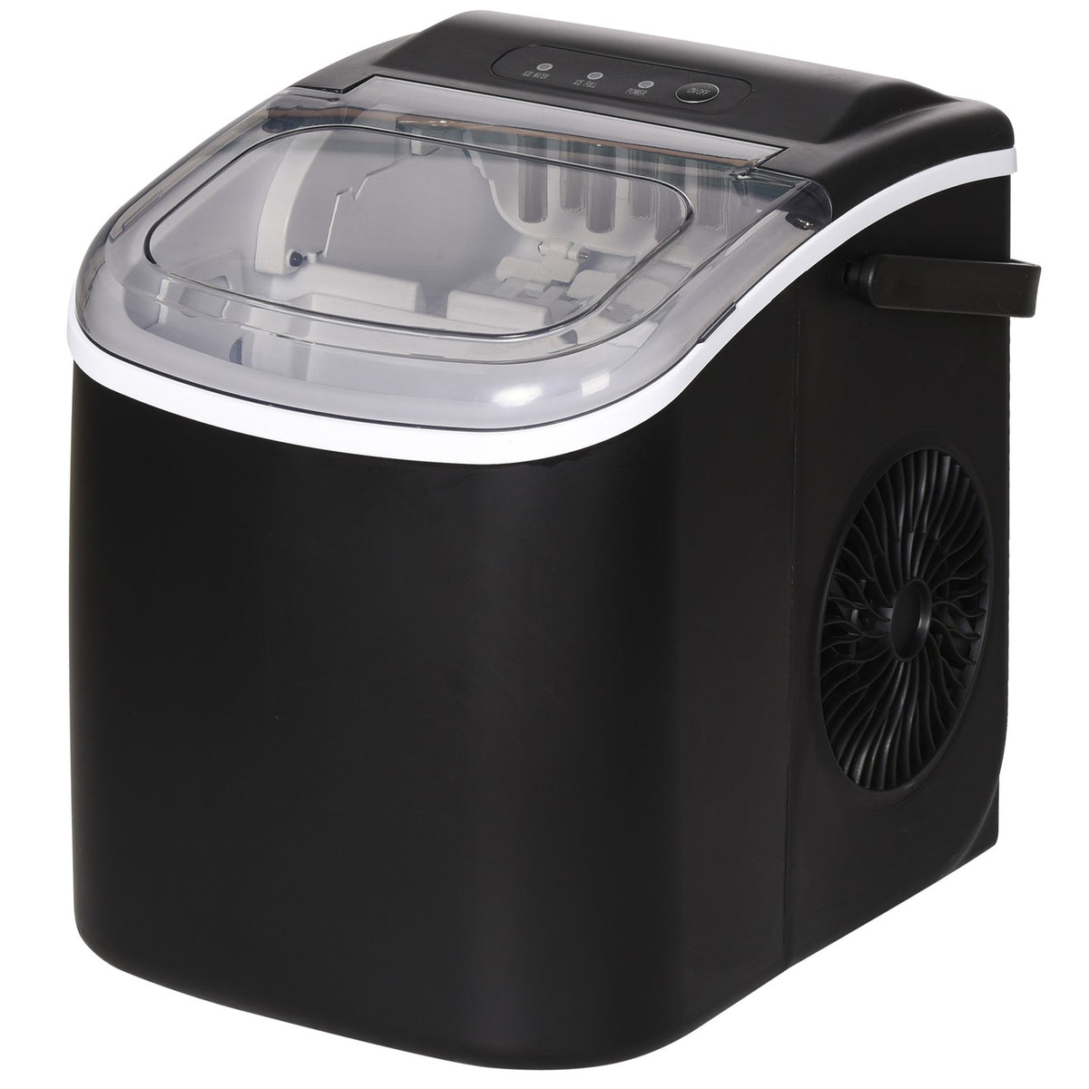 Ice Cube Machine Ice Cube Maker 9 Cubes Ready In 6-12 Minutes, 12 Kg/24 H, Water Station With 1.3 L Water Tank, Black