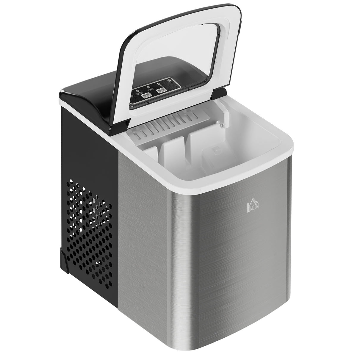 Ice Cube Machine Ice Cube Maker 9 Cubes Ready In 8 Minutes, 12 Kg In 24 Hours, Self-Cleaning Portable Ice Maker, Black