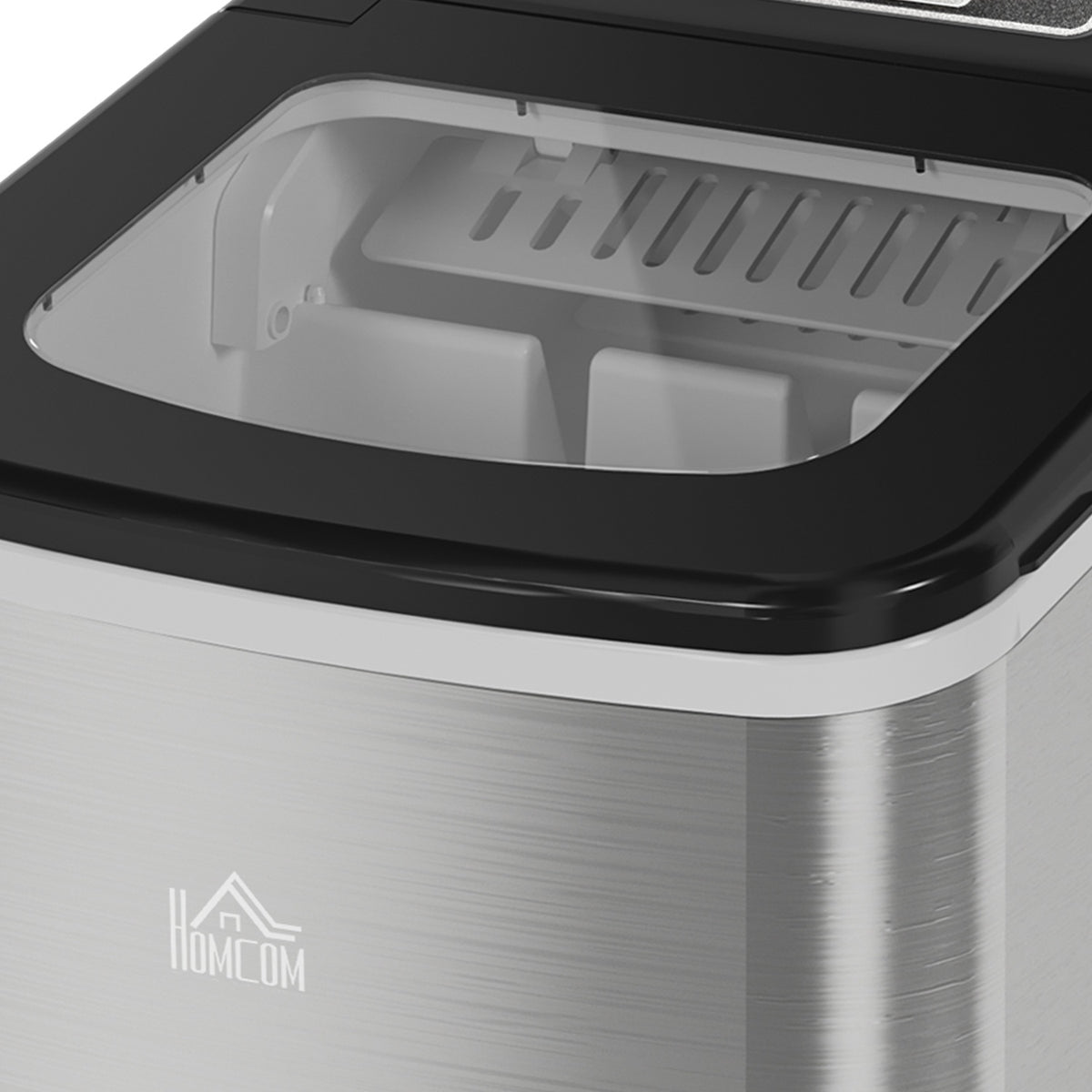 Ice Cube Machine Ice Cube Maker 9 Cubes Ready In 8 Minutes, 12 Kg In 24 Hours, Self-Cleaning Portable Ice Maker, Black