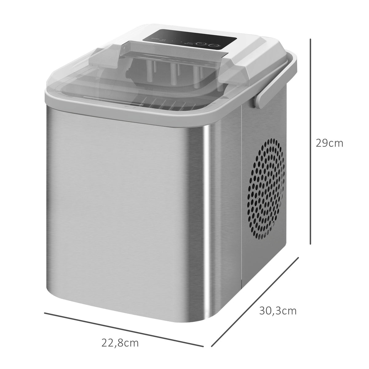 Ice Cube Machine Ice Maker 9 Cubes Ready In 6-13 Minutes, 12 Kg In 24 Hours, Self-Cleaning Ice Cube Maker With Shovel, White