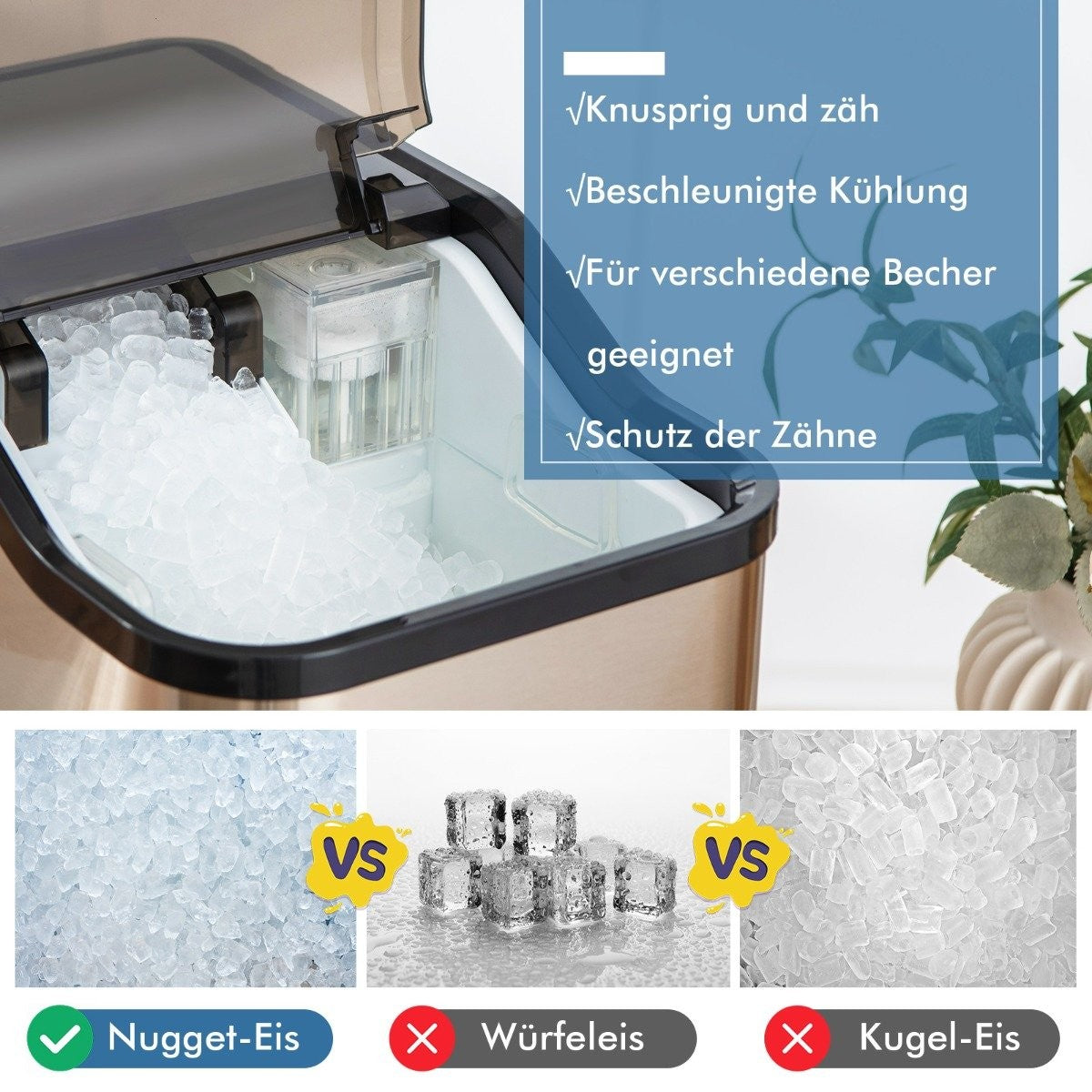 Ice cube machine 24kg per day crushed ice maker ice machine ice cube maker including shovel timer 2.5L water tank
