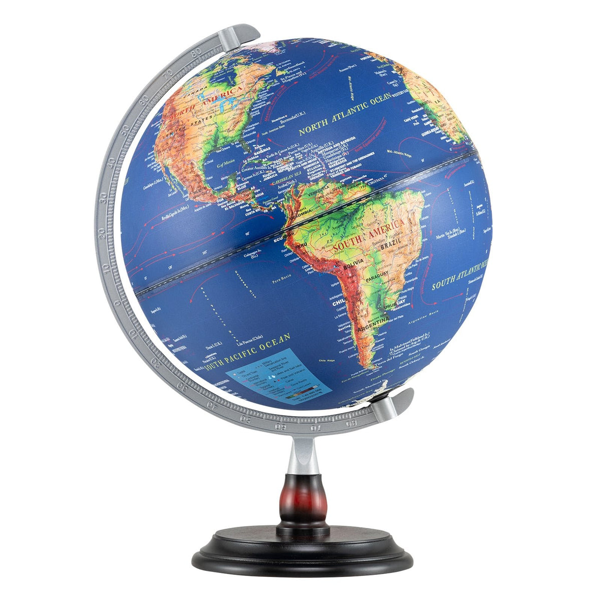 Illuminated 30cm Globe with Wooden Base – Educational Tool