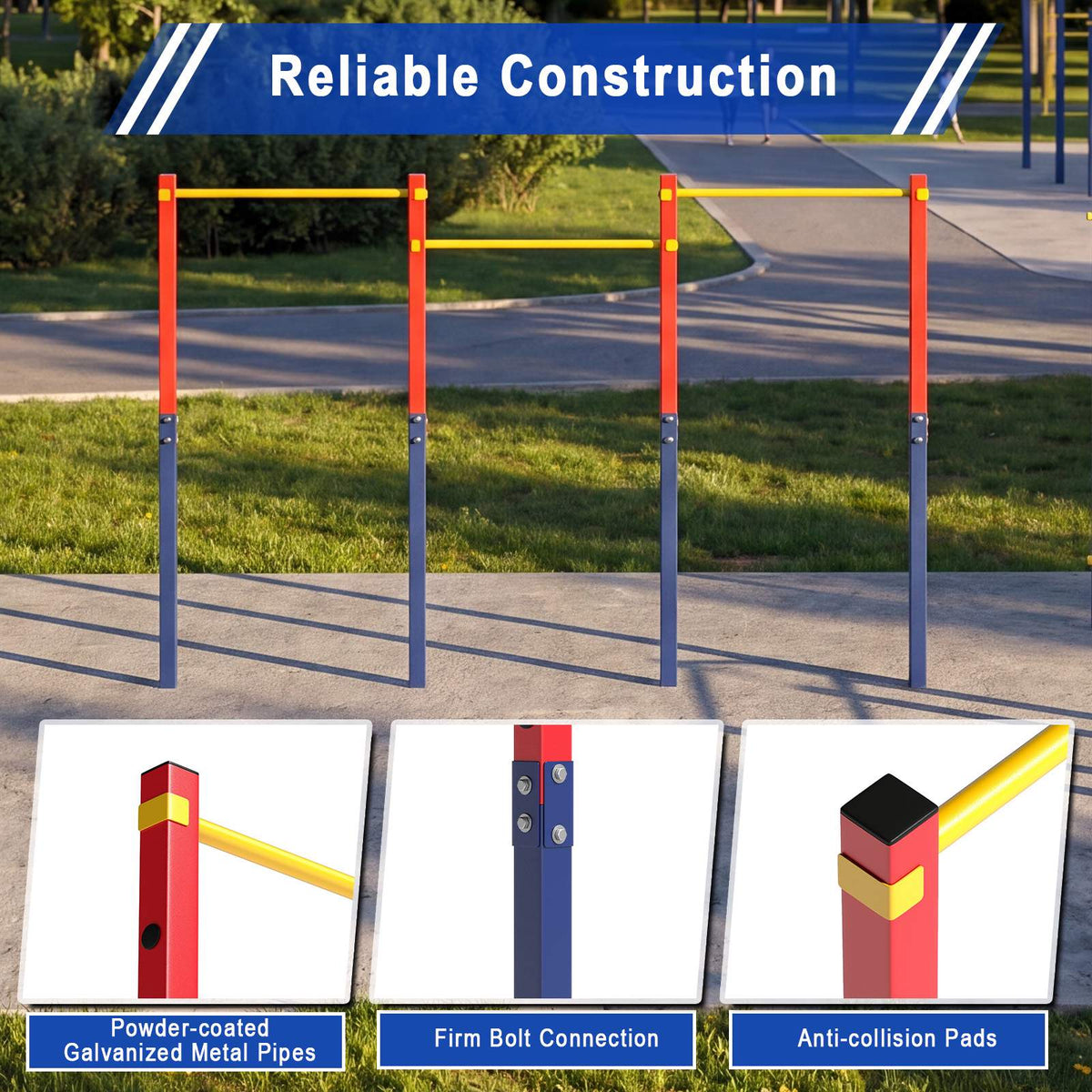 In-Ground Pull Up Bar, 5 Heights, Galvanized Steel