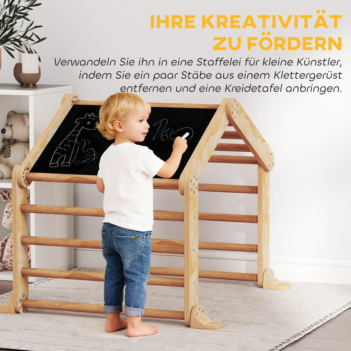 Indoor Climbing Set for Toddlers – 9-in-1 Wooden Play Gym
