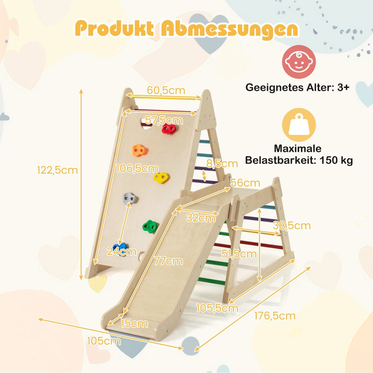 Indoor Jungle Gym with Slide and Climbing Ladders