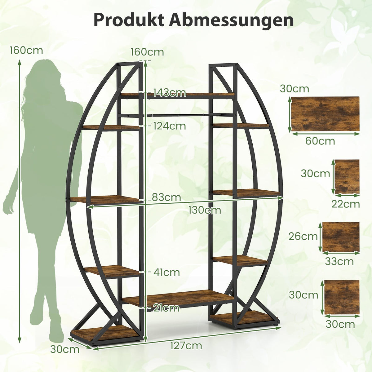 Indoor Plant Stand with Grow Lights, 10-Tier Metal Shelf