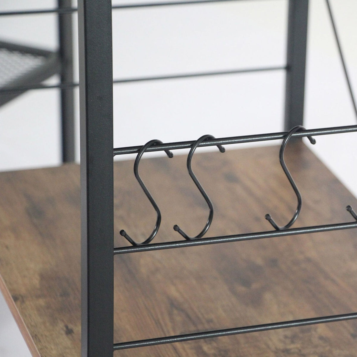 Industrial 3-Tier Trolley with Wheels and Hooks