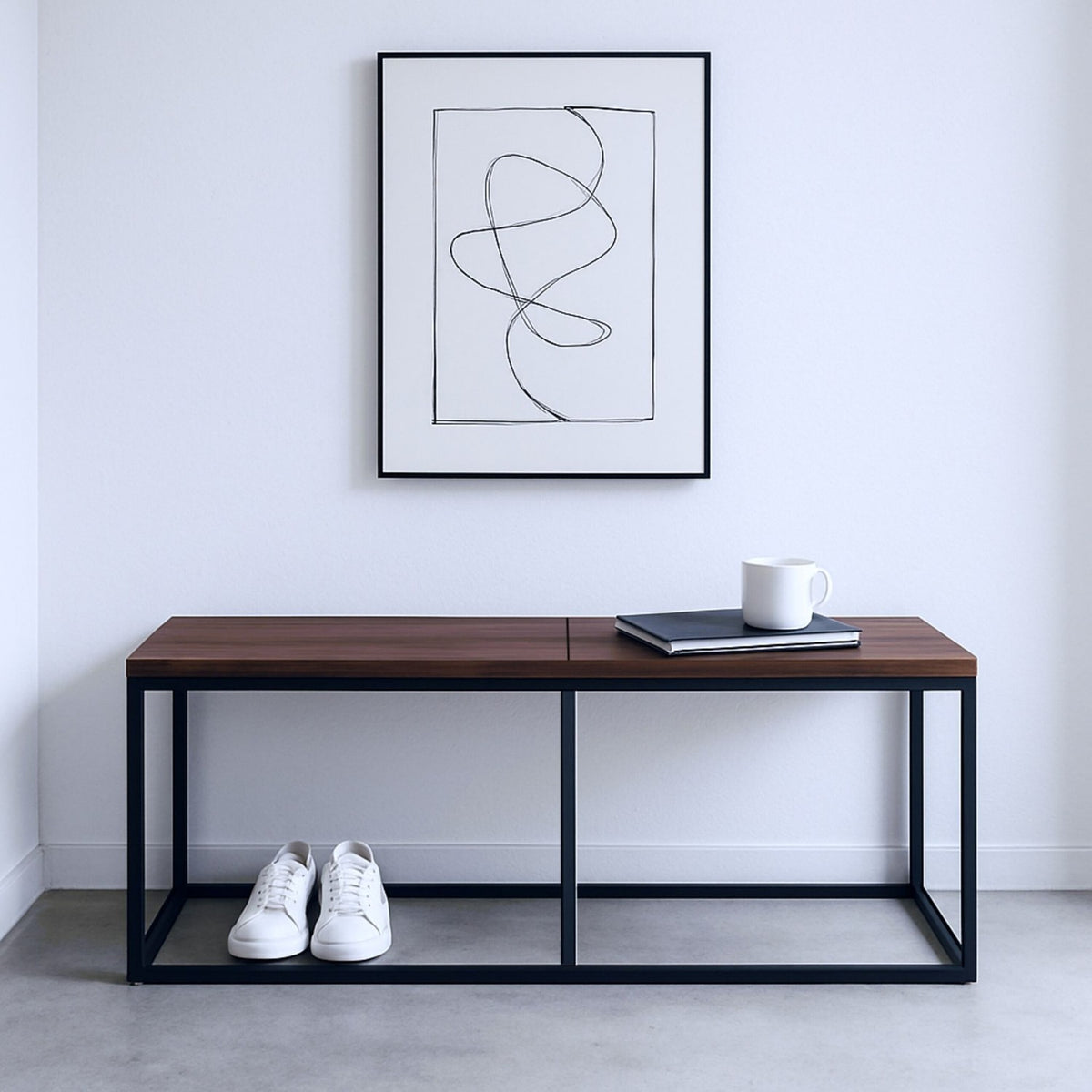 Industrial Dining Bench, 120 cm, Seats 2