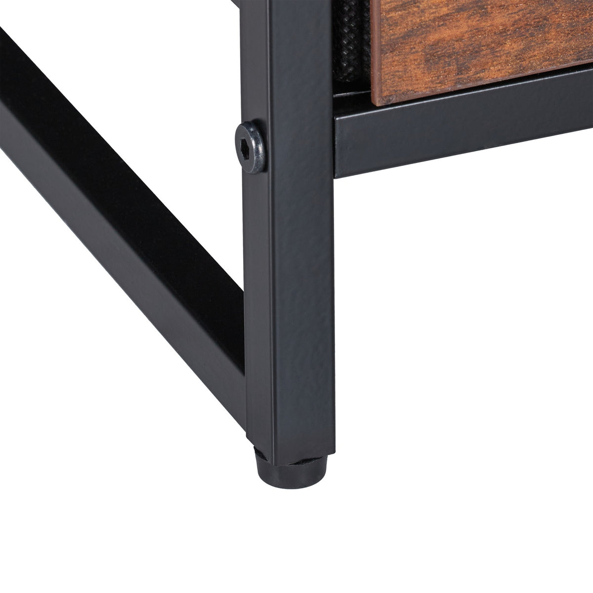 Industrial Nightstand Set of 2, Rustic Wood and Metal