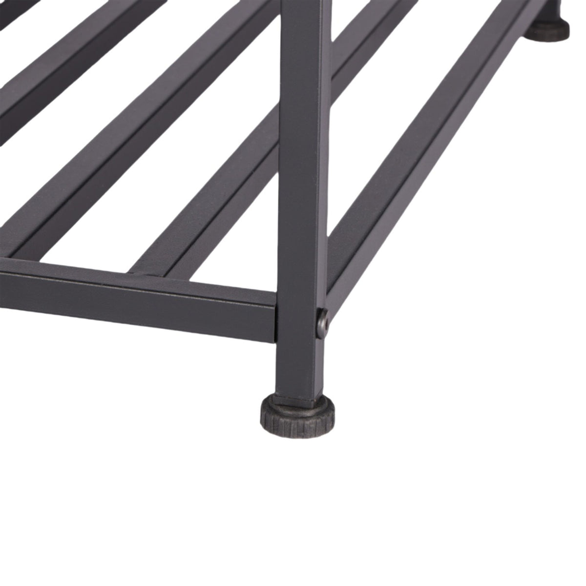Industrial Nightstand with Open Shelf and Grid Storage