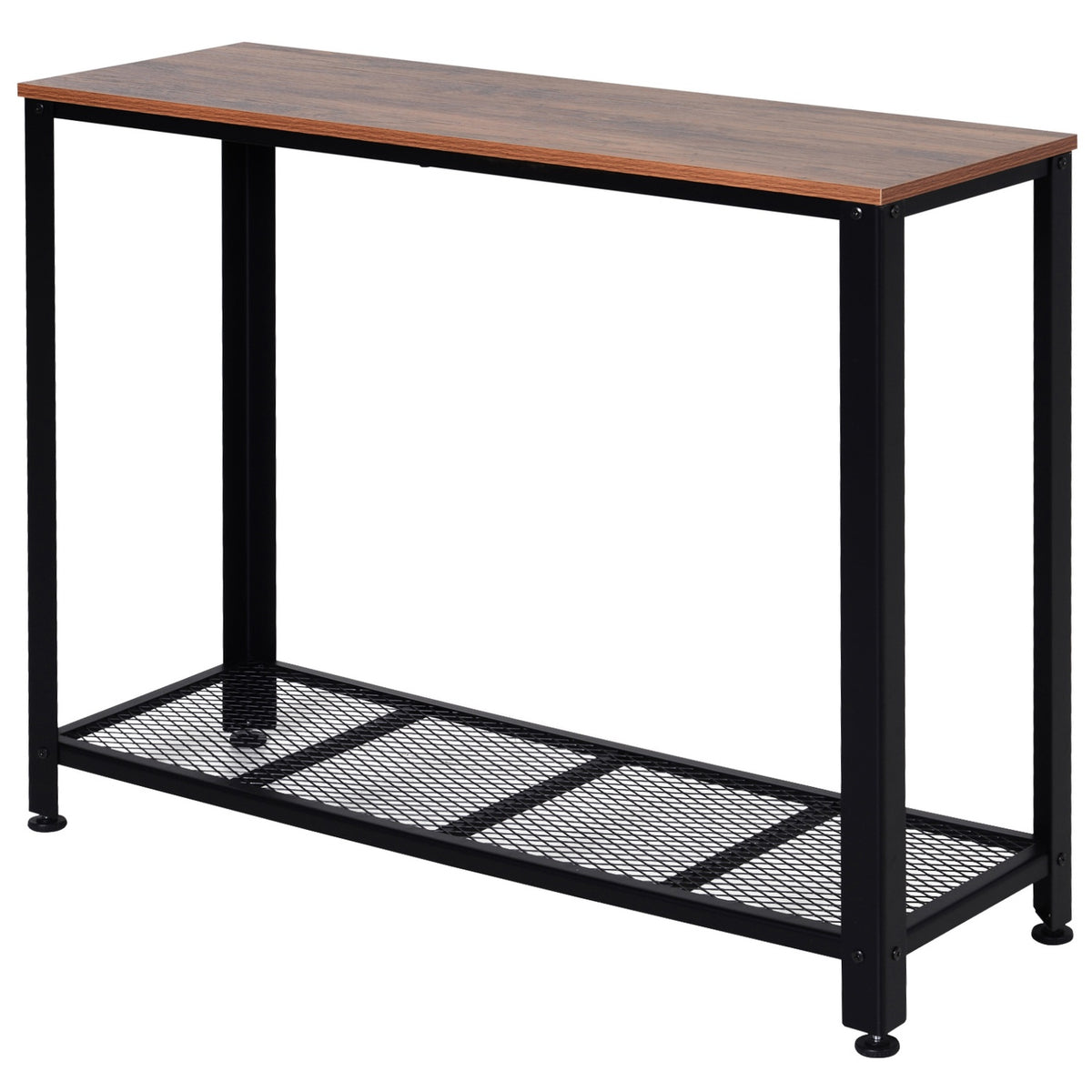 Industrial Style Console Table Sideboard Side Table With Grid Shelf Metal 101 X 35 X 80 Cm