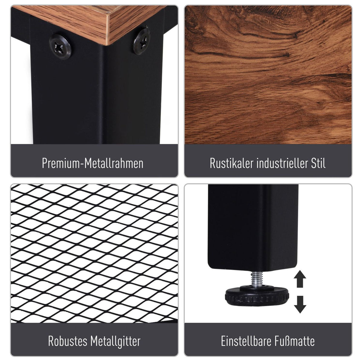 Industrial Style Console Table Sideboard Side Table With Grid Shelf Metal 101 X 35 X 80 Cm