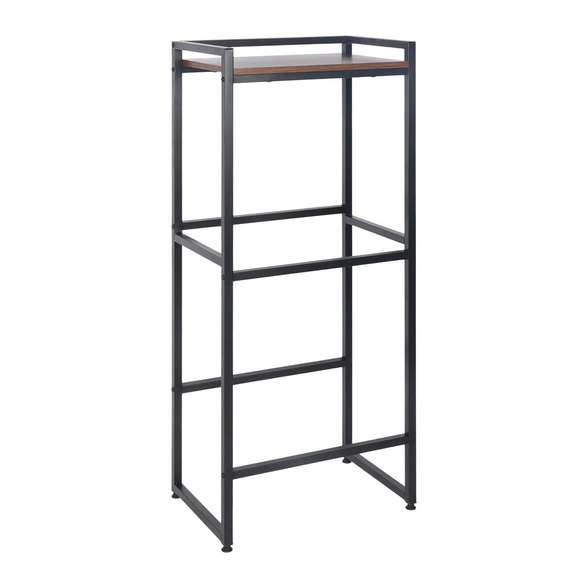 Industrial-Style Drink Crate Rack, 2-Tier, Black/Brown