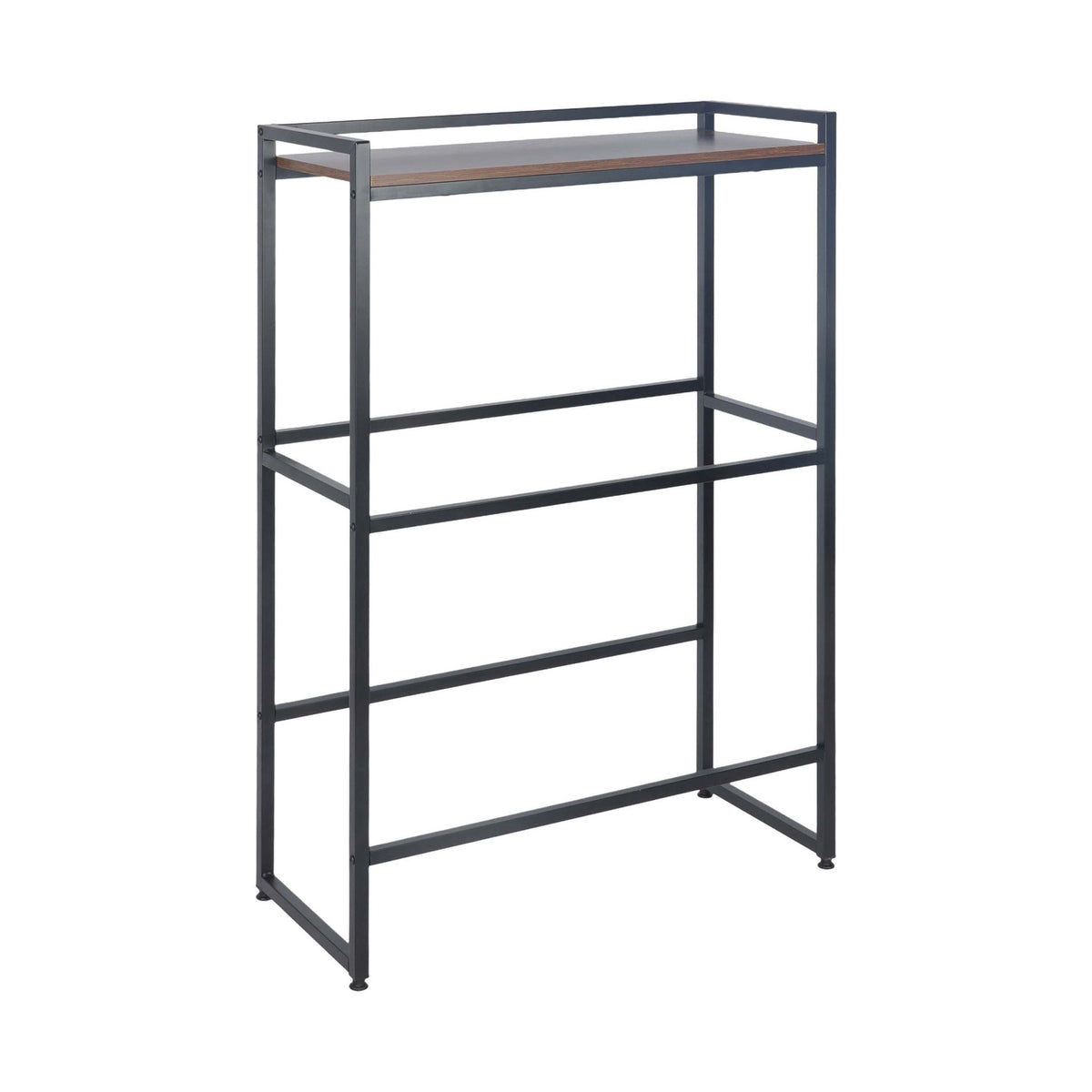 Industrial-Style Drink Crate Rack, 2-Tier, Black/Brown