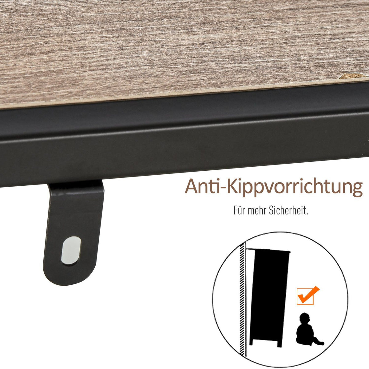 Industrial Style Standing Bookshelf, Filing Shelf, Black+Light Oak, 120X32X95Cm