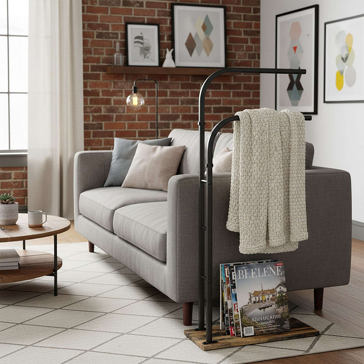 Industrial Towel Rack with Shelf – Freestanding, Space-Saving