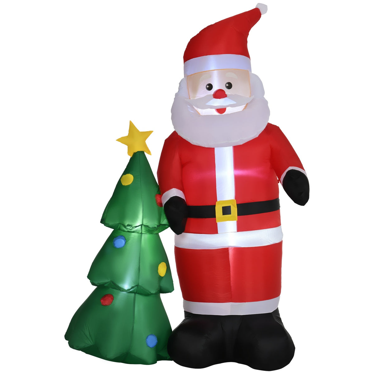 Inflatable 210Cm Santa Claus With Christmas Tree Led Self-Inflating Waterproof Christmas Decoration Christmas Lights