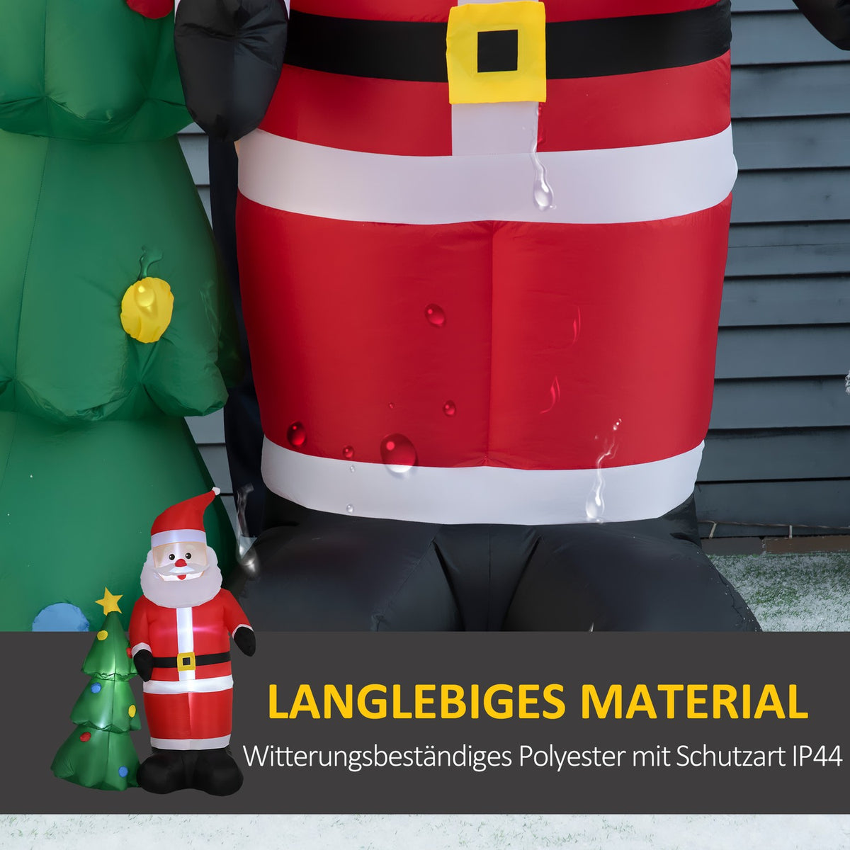 Inflatable 210Cm Santa Claus With Christmas Tree Led Self-Inflating Waterproof Christmas Decoration Christmas Lights