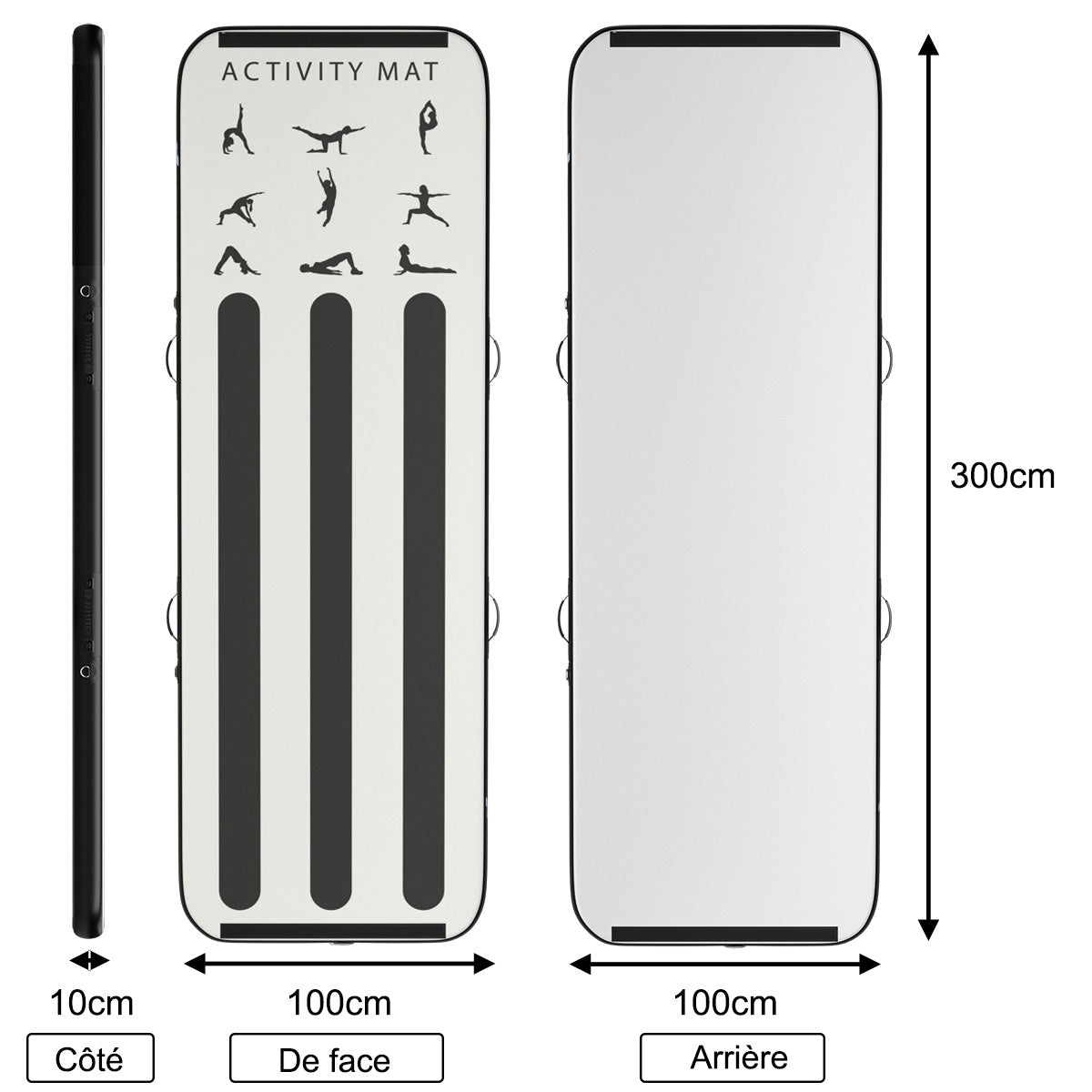 Inflatable Air Track Gymnastics Mat 300x100x10 cm, Pump