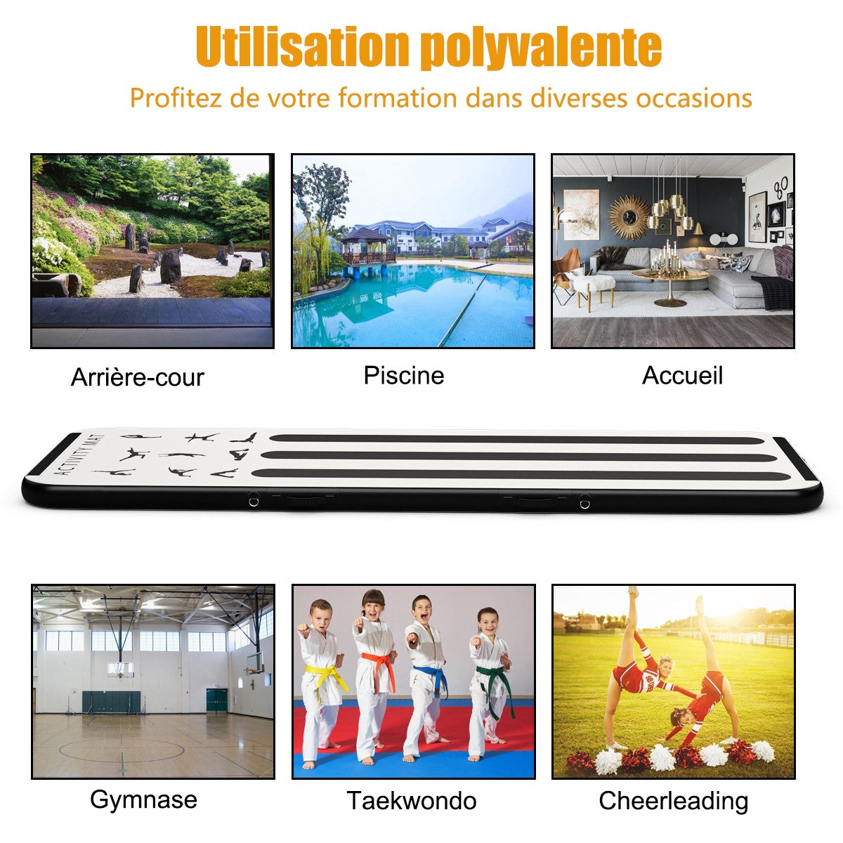Inflatable Air Track Gymnastics Mat 300x100x10 cm, Pump