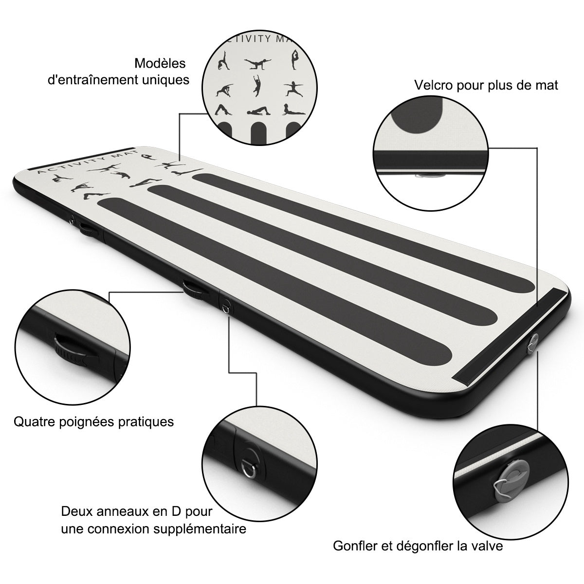 Inflatable Air Track Gymnastics Mat 300x100x10 cm, Pump