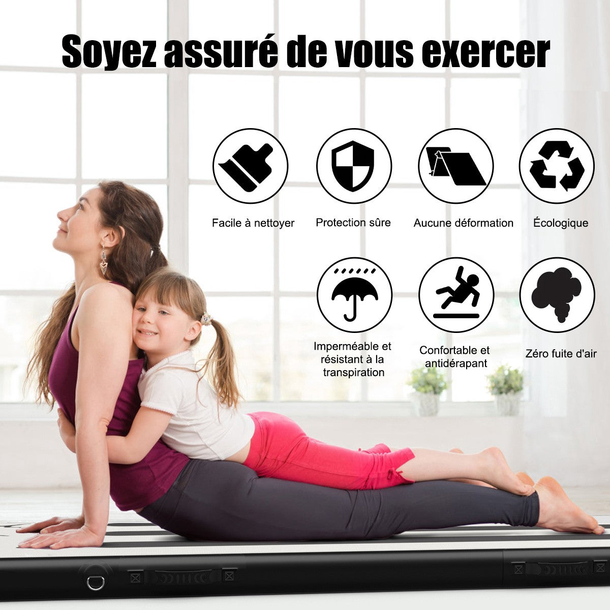 Inflatable Air Track Gymnastics Mat 300x100x10 cm, Pump