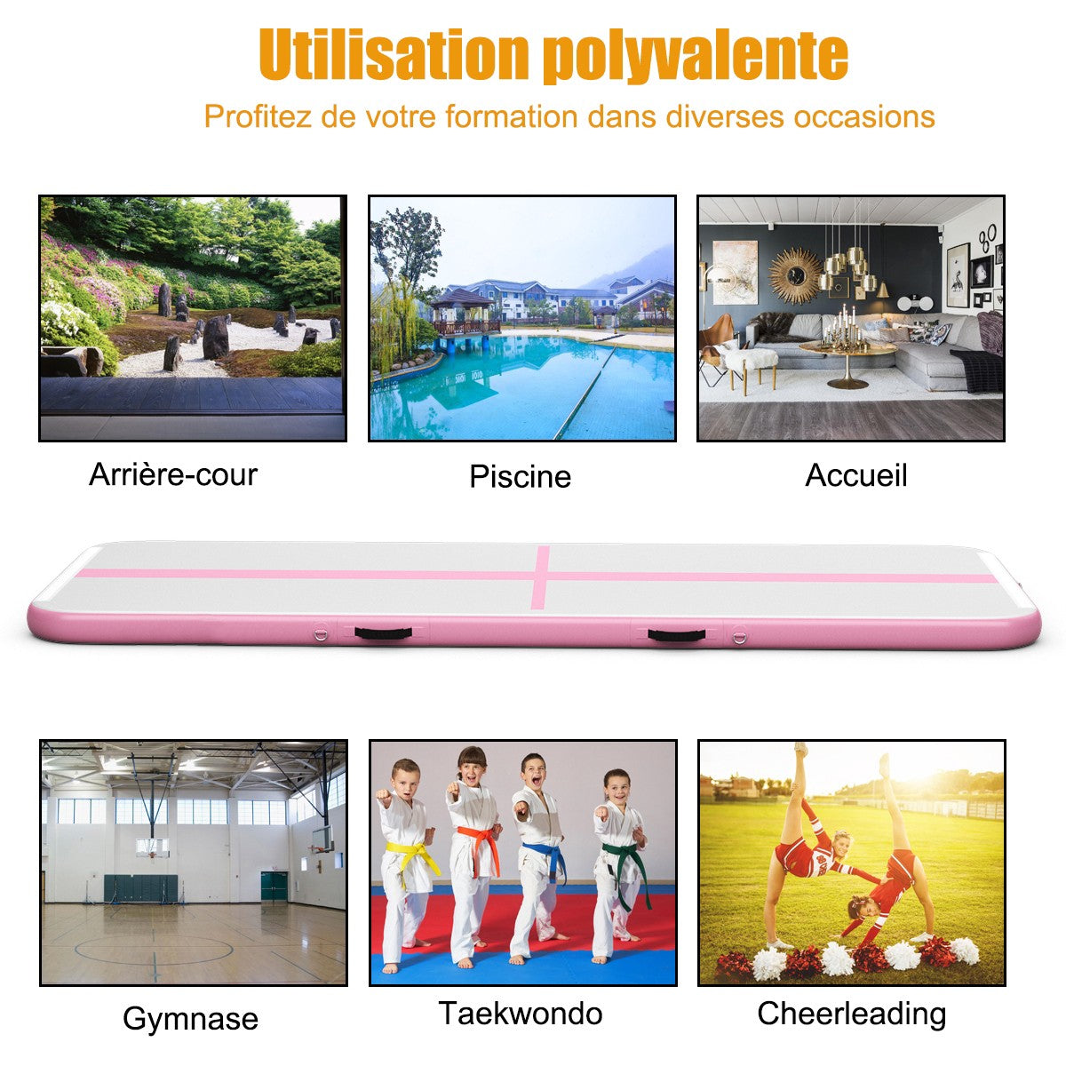 Inflatable Air Track Mat 300x100x10 cm, Pump Included