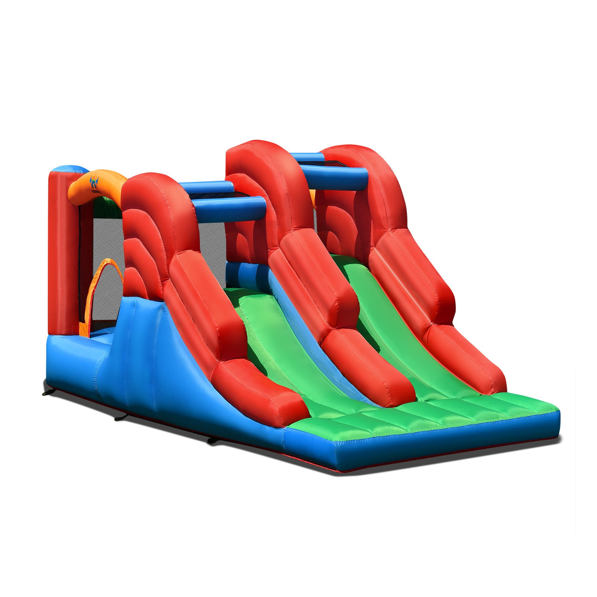 Inflatable Bounce House, 3-in-1 Dual Slide, No Blower