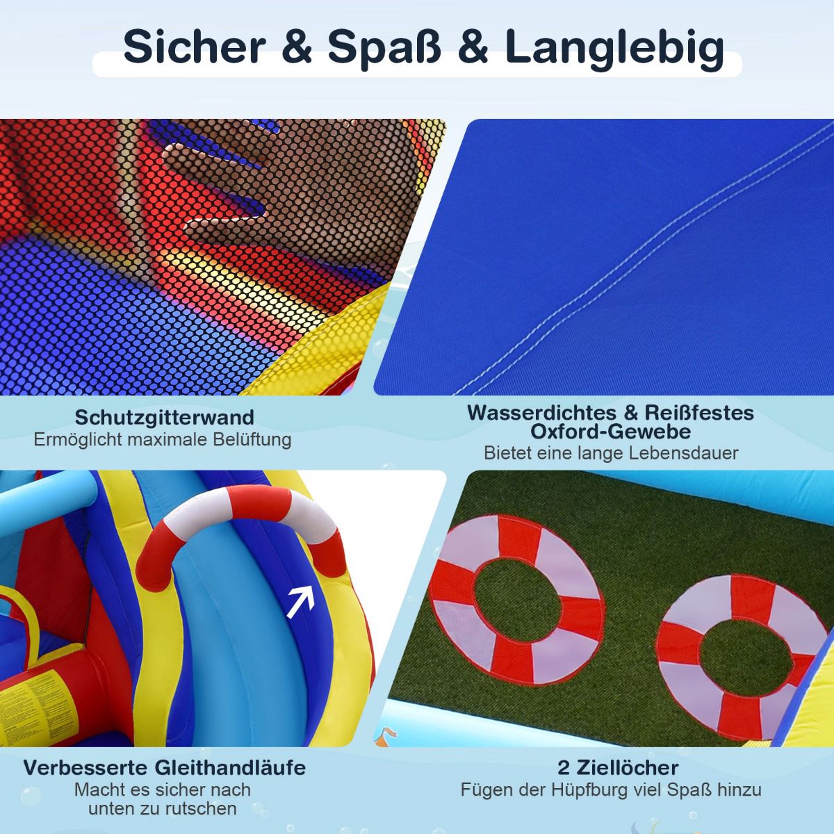 Inflatable Bounce House Water Park with Slide & Blower