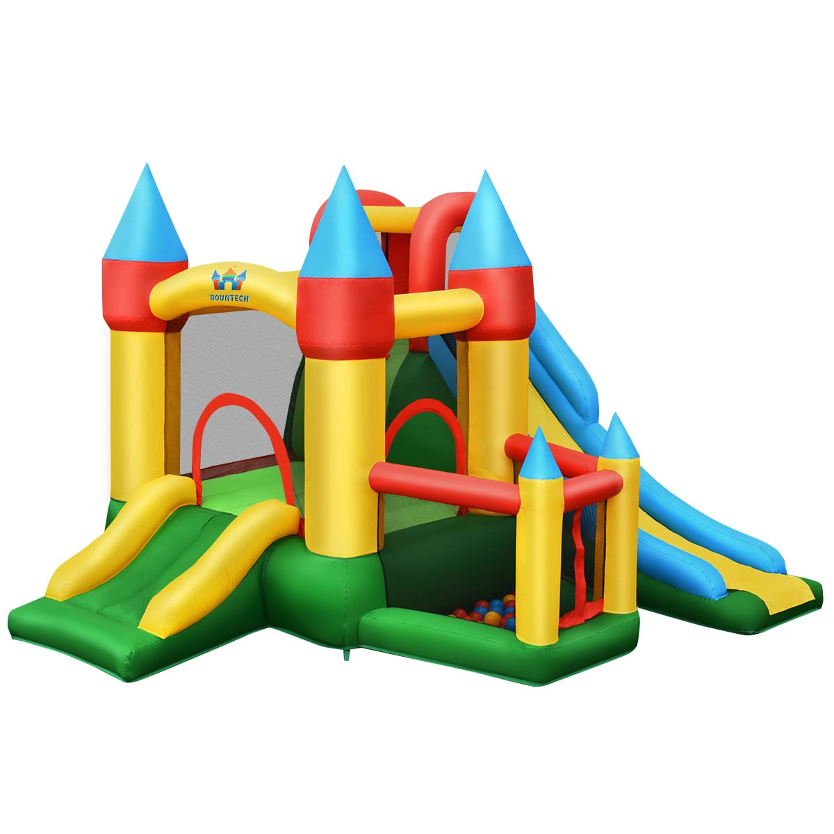 Inflatable Bounce House with 2 Slides & Blower, 330x300x210 cm