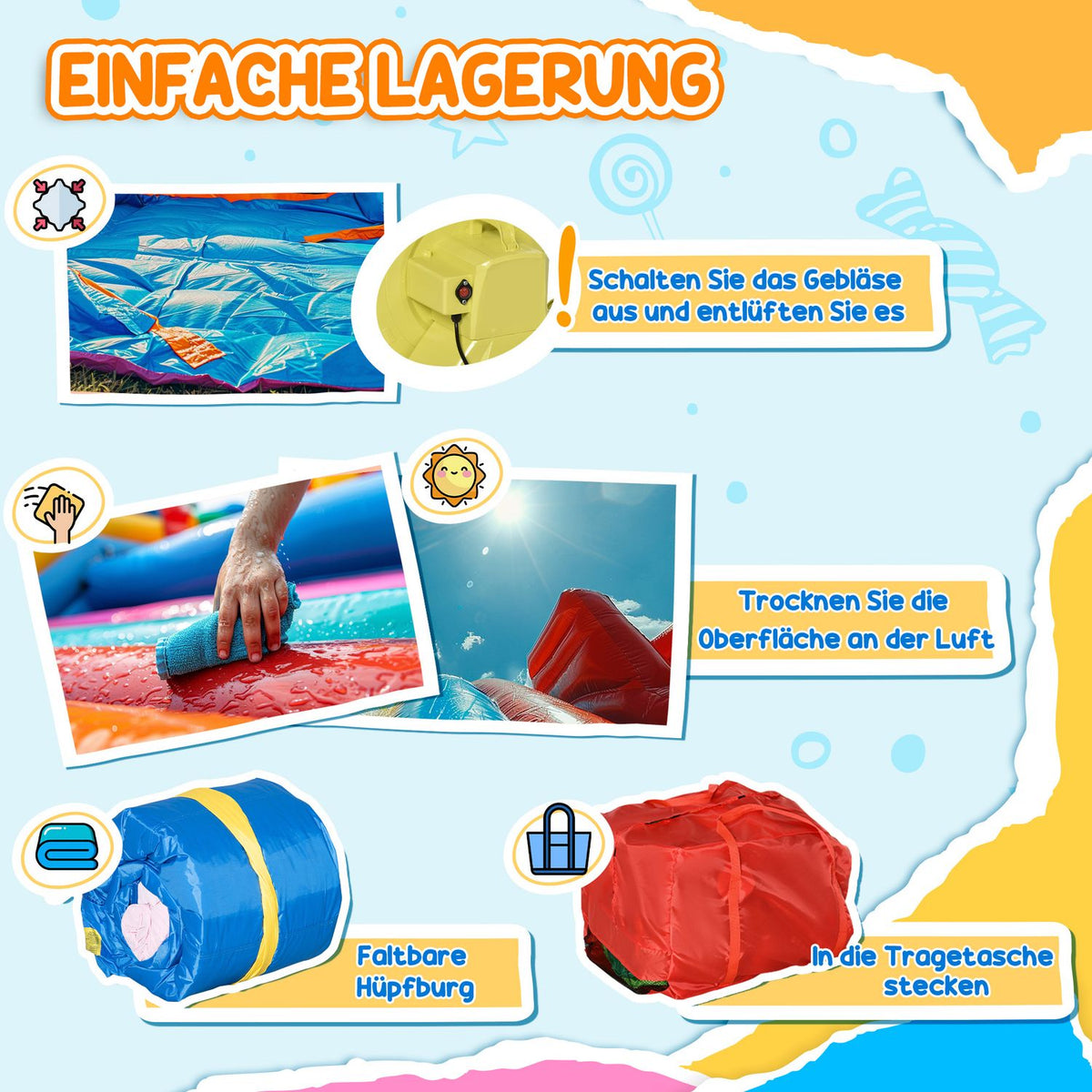 Inflatable Bouncy Castle For 4 Kids Water Bouncy Castle With Blower, Slide, Pool, Climbing Wall, Trampoline, For 3-8 Years