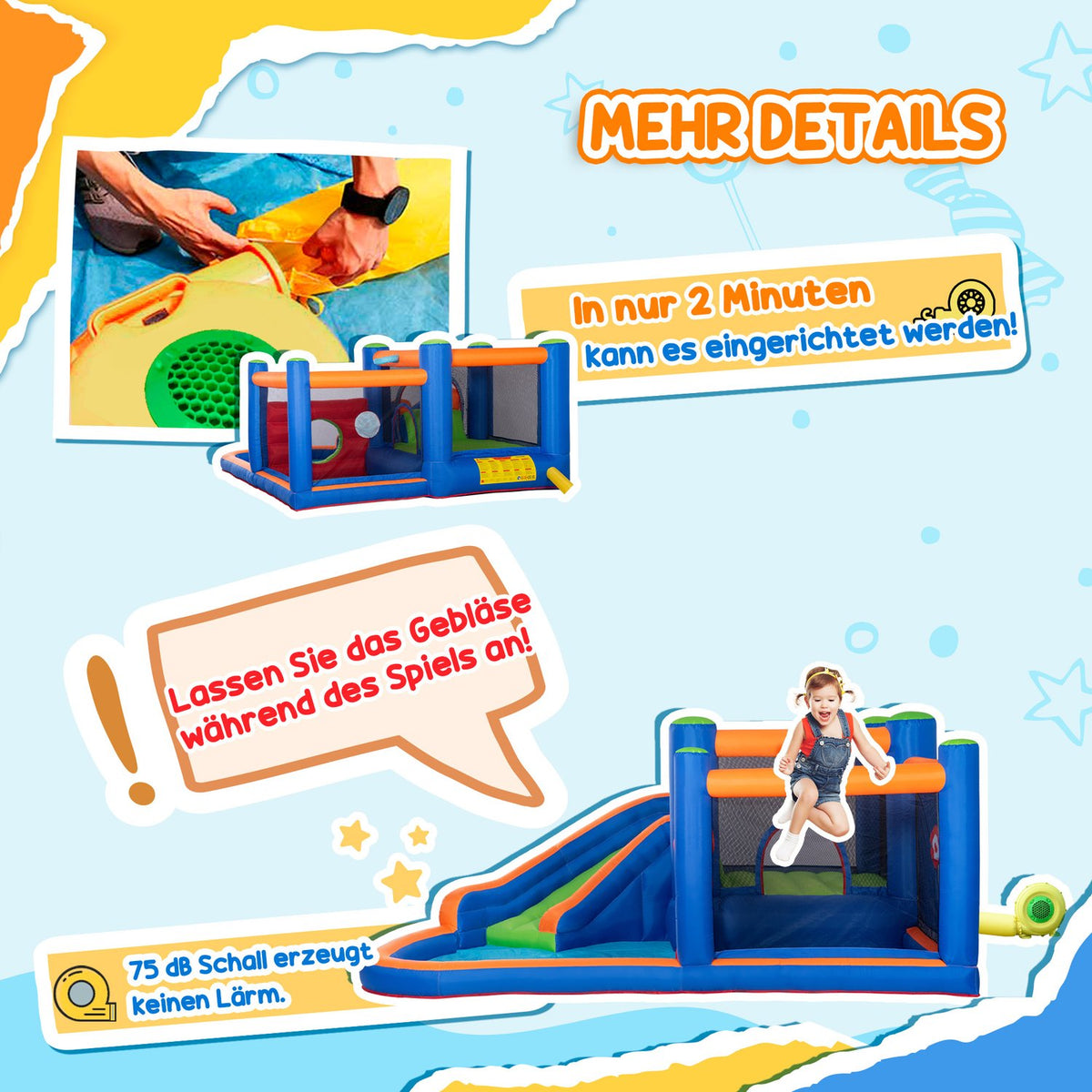 Inflatable Bouncy Castle Water Park With Blower Bouncy Castle With Water Slide Basketball Hoop Inflatable Water Play Center For Ages 3 And Up Trampoline