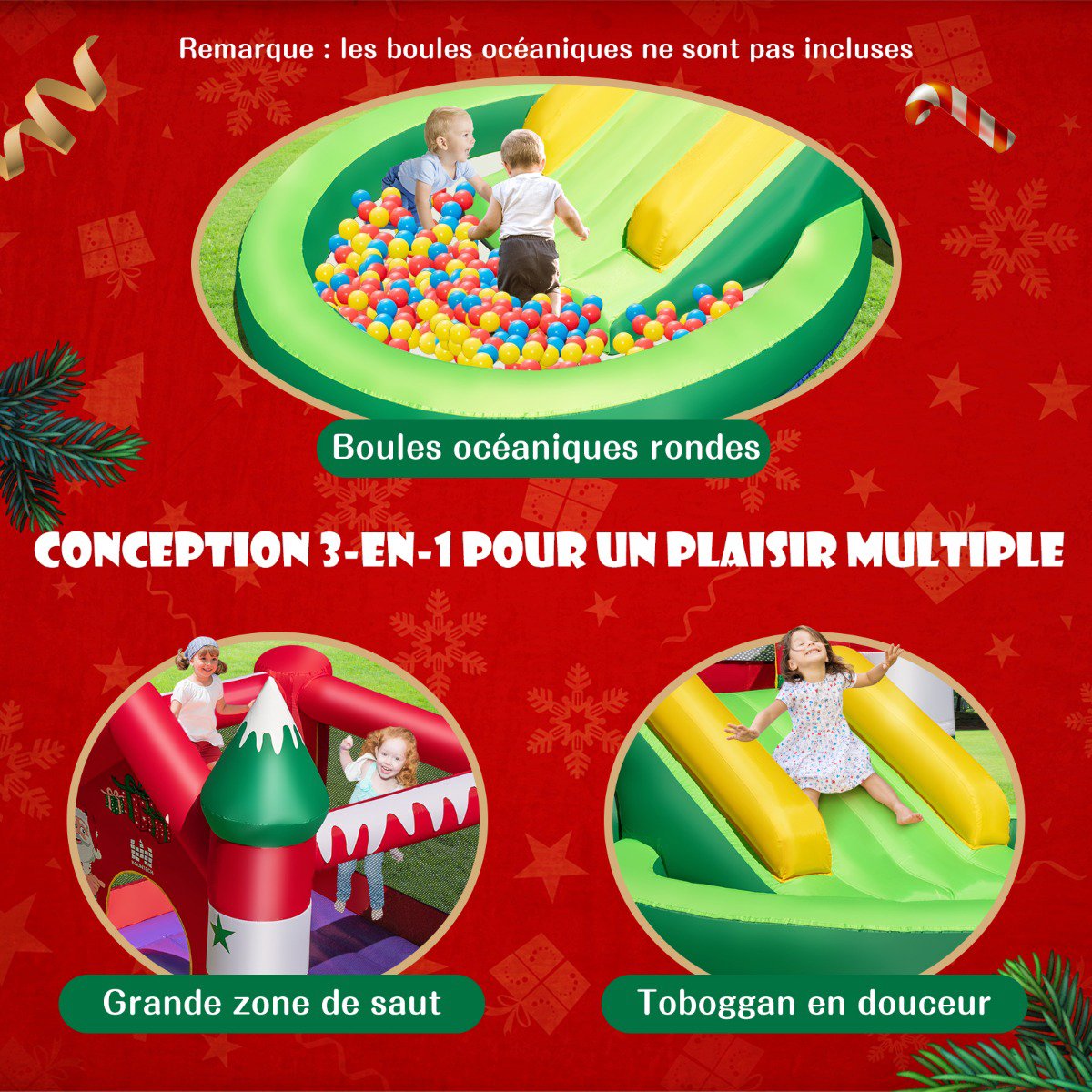 Inflatable Bouncy Castle With Slide, Blower, 390x210x220 cm