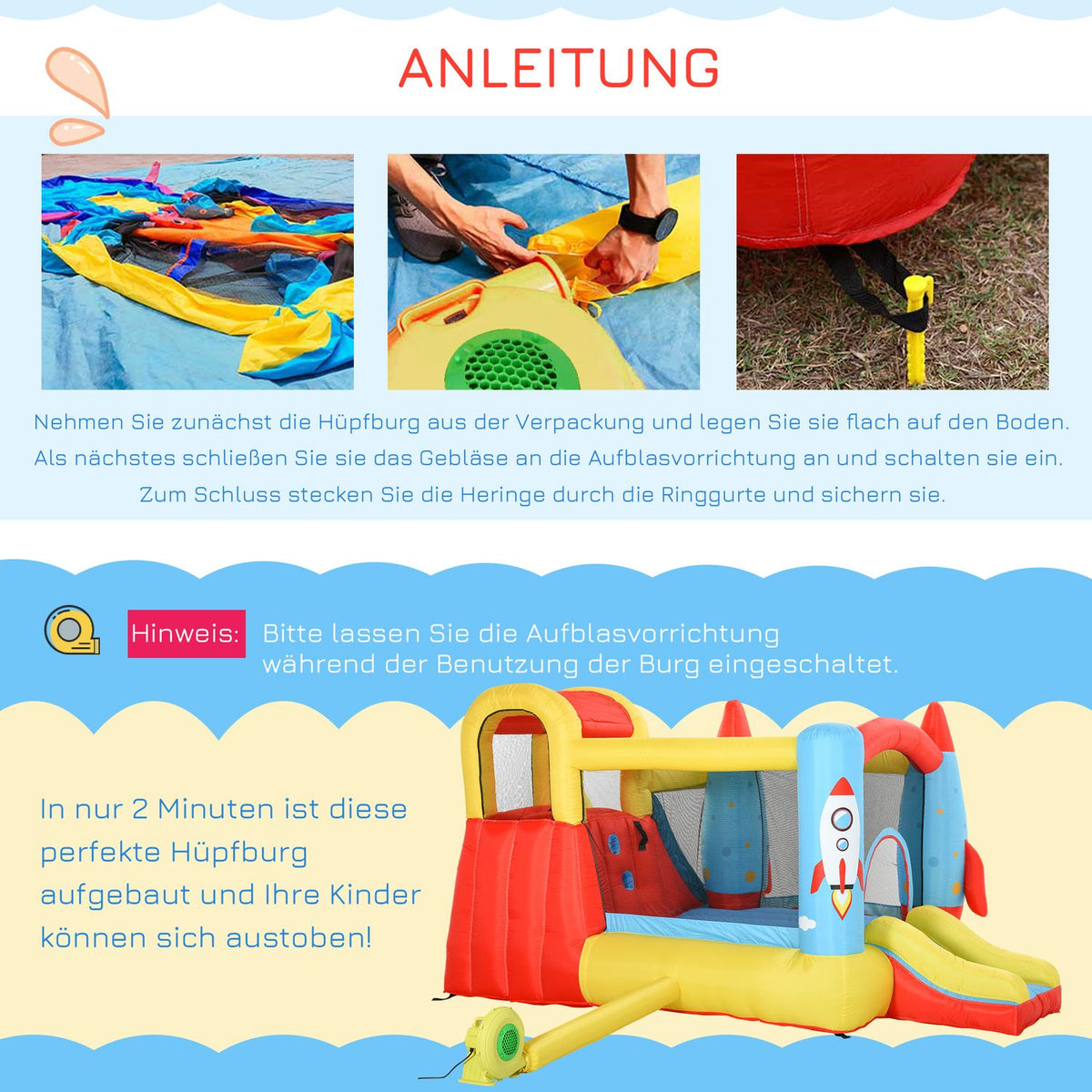 Inflatable Bouncy Castle With Water Slide Blower For 4 Children Xxl Jumping Castle For 3-10 Years Water Park 330 X 265 X 185 Cm