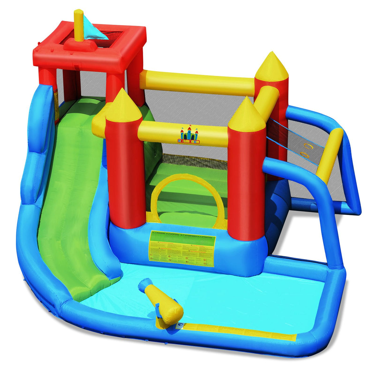 Inflatable Bouncy Castle with Slide, Pool, 450W Blower