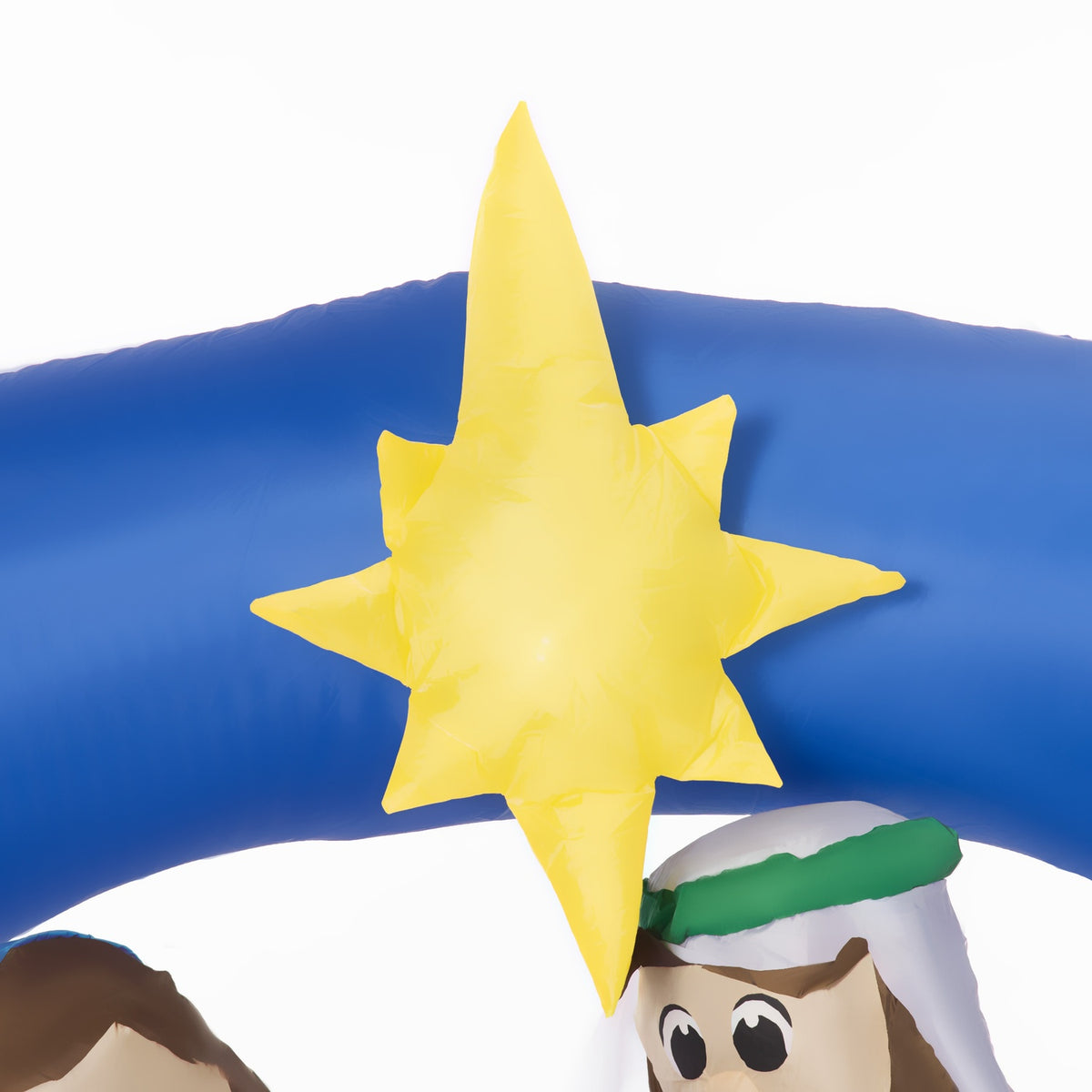 Inflatable Christmas Decoration Bible Arch Of Jesus' Birth 1.57 M Nativity Scene With Archway And Led Waterproof Blue + Brown 206X95X157 Cm