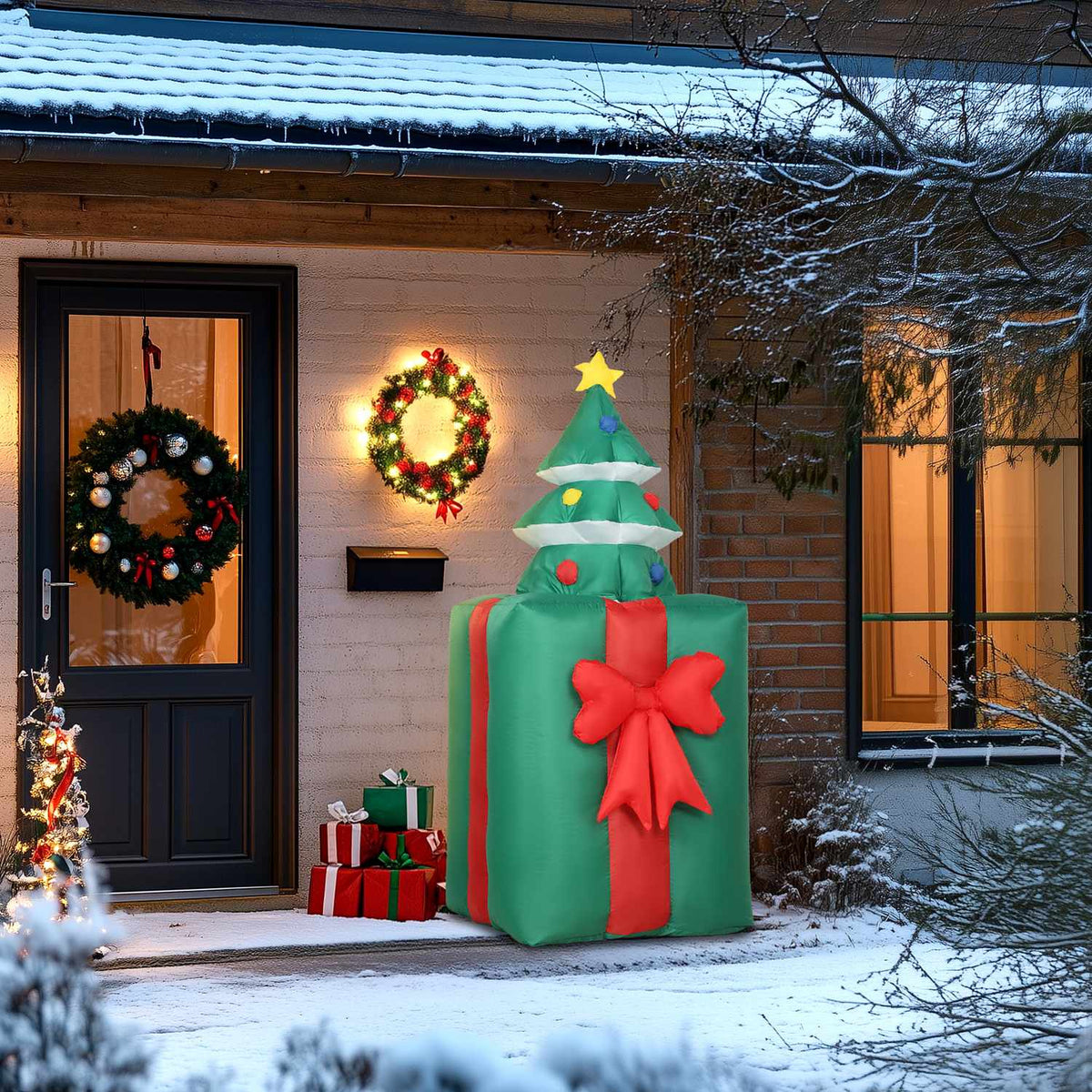 Inflatable Christmas Decoration with LED Lights, Indoor/Outdoor