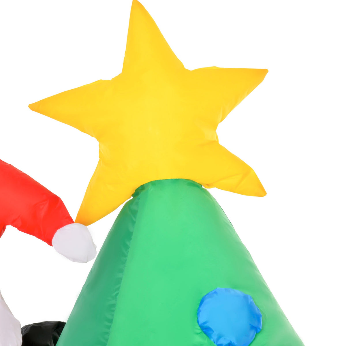 Inflatable Christmas Tree With Santa Claus And The Dog 180 Cm Christmas Decoration Led Self-Inflating Polyester Green 123 X 85 X 180 Cm