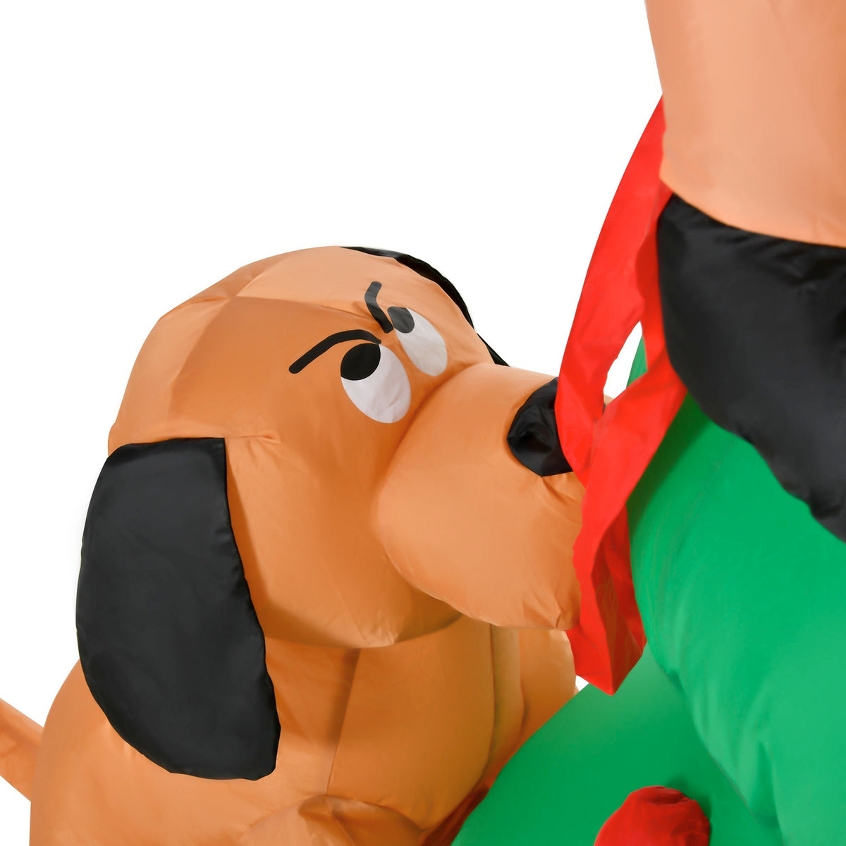 Inflatable Christmas Tree With Santa Claus And The Dog 180 Cm Christmas Decoration Led Self-Inflating Polyester Green 123 X 85 X 180 Cm