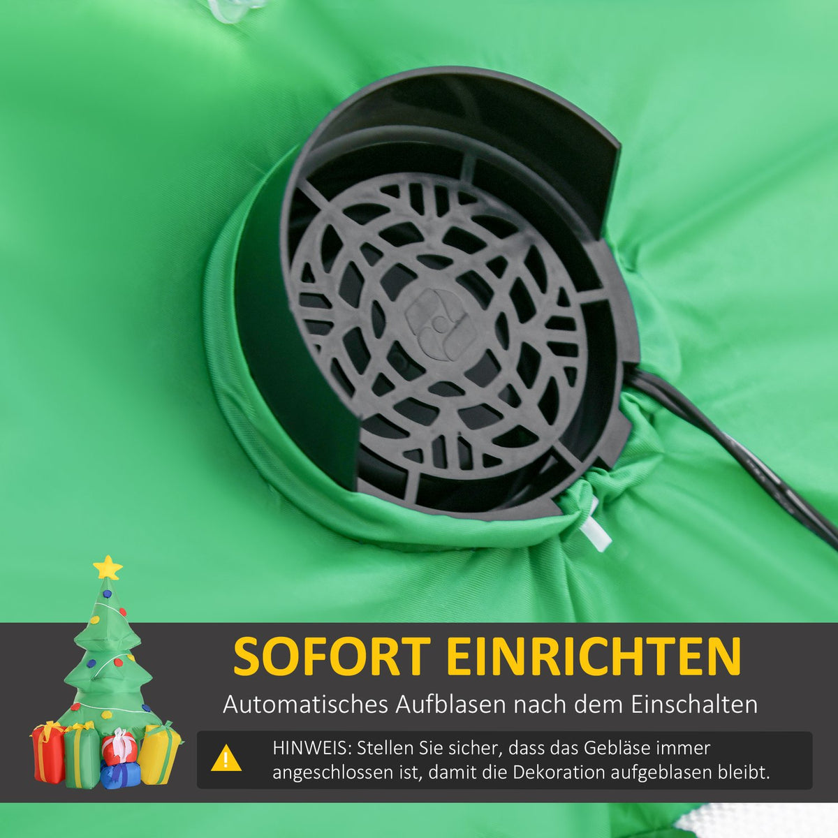 Inflatable Christmas Tree with Gifts, 1.5m, LED Lights
