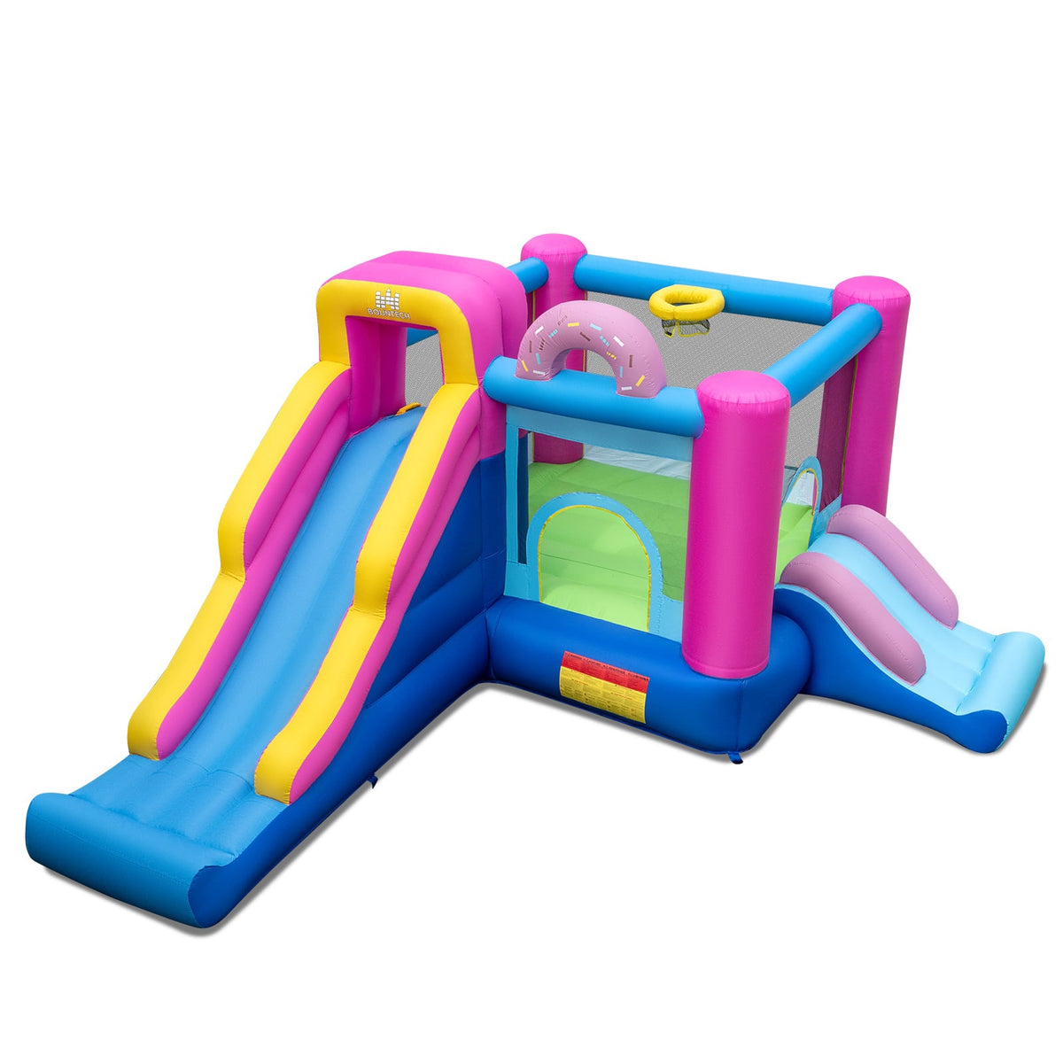Inflatable Donut-Themed Bounce House with Slides, Multicolor